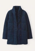 Padded shawl-collar coat, Dark petrol, webstill
