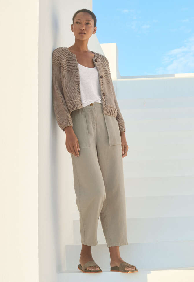 Hand-knitted cardigan, Taupe, completeTheLook