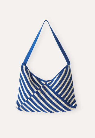 Striped bag, Blue white, webstill