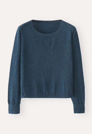Crew-neck sweater, Dark petrol, webstill