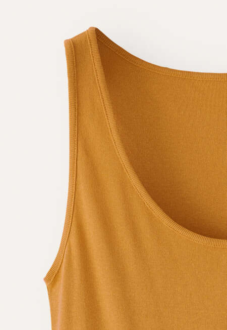 Ribbed vest, Mustard, completeTheLook