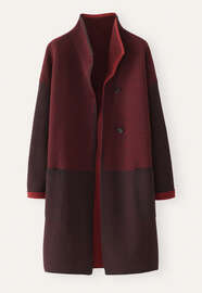 Funnel-neck coat, Red brown, webstill