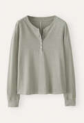 Striped Henley top, Mint grey, webstill