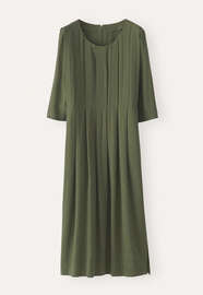 Scoop-neck dress, Forest green, webstill