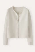 Ripple-stitch cardigan, Grey cream, webstill