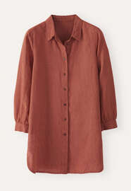 Deep side-split shirt, Fig copper, webstill