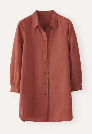 Deep side-split shirt, Fig copper, webstill