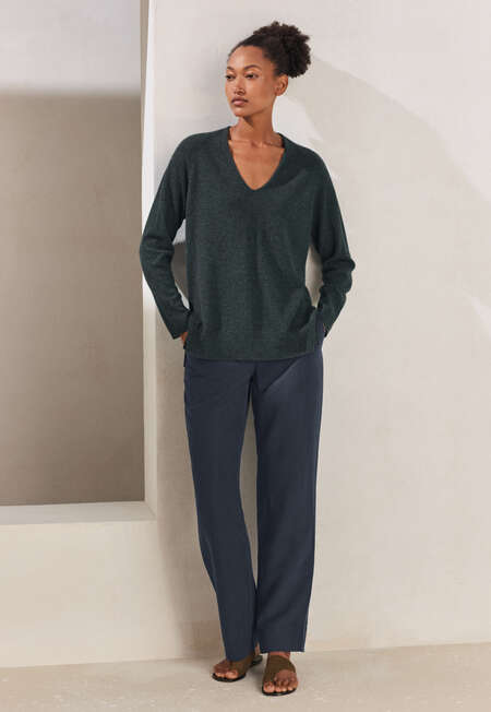 V-neck sweater, Petrol slate, completeTheLook