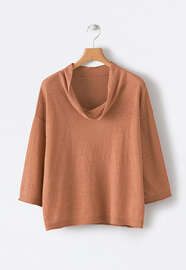 Cowl-neck sweater, Terracotta, webstill