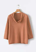 Cowl-neck sweater, Terracotta, webstill