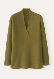 V-neck sweater, Lichen green, webstill