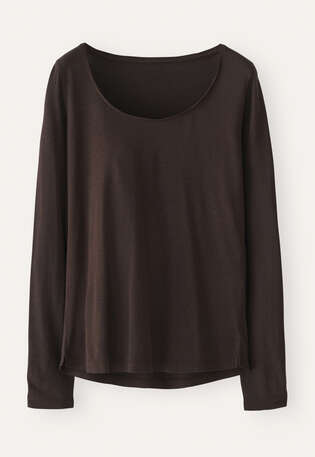Scoop neck top, Espresso, webstill