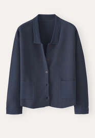 Collared cardigan, Dark blue, webstill