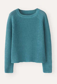Raglan-sleeve sweater, Ocean teal, webstill