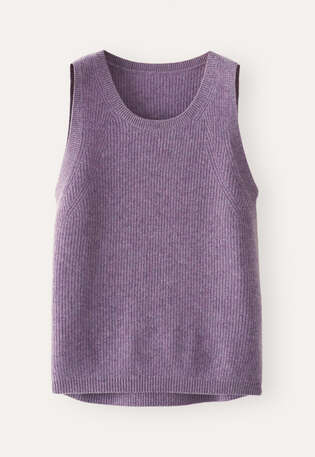 Sleeveless ribbed knit top, Purple, webstill