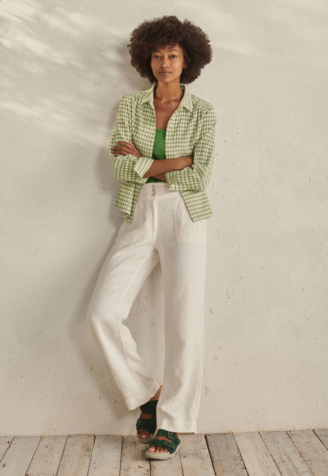 Relaxed straight-leg trousers, Ecru, completeTheLook