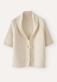 Shawl-collar cardigan, Parchment, webstill