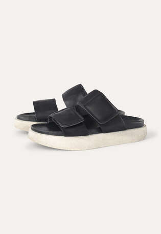 Chunky Velcro-strap sandals, Black, webstill