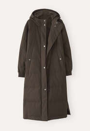 Long padded coat, Cocoa, webstill