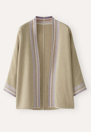 Jacquard cardigan, Pebble, webstill