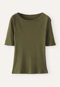 Ribbed jersey top, Forest, webstill