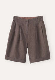 Pleat-front shorts, Fig black, webstill
