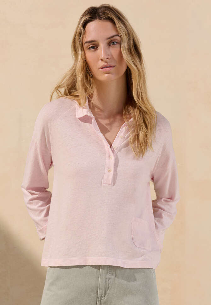 Jersey polo top, Ice rose, completeTheLook