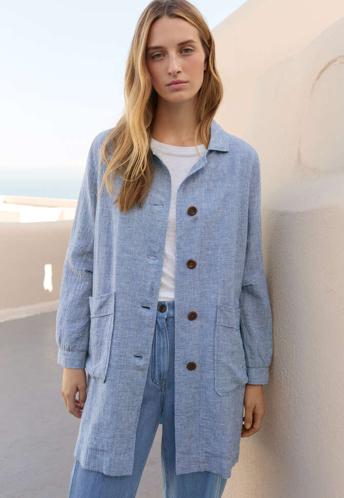 Long jacket, Indigo blue, completeTheLook