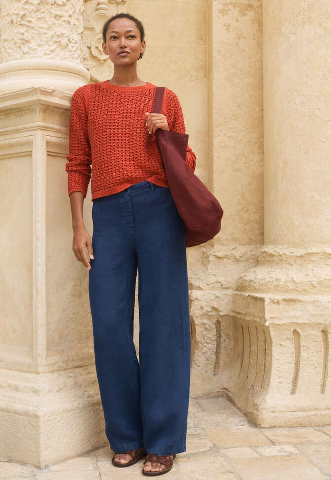 Wide-leg trousers, Petrol ink, completeTheLook