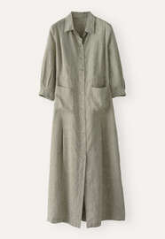 Button-front maxi-dress, Soft khaki, webstill