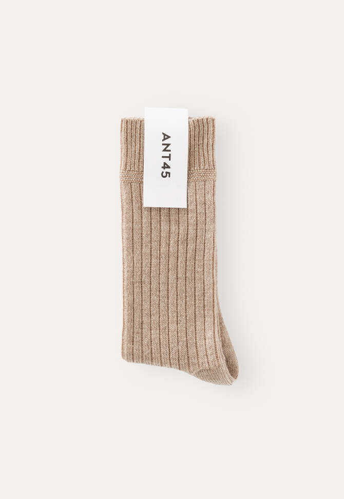 Ribbed socks, Beige, completeTheLook