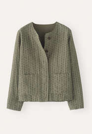 Checked boxy jacket, Soft khaki, webstill