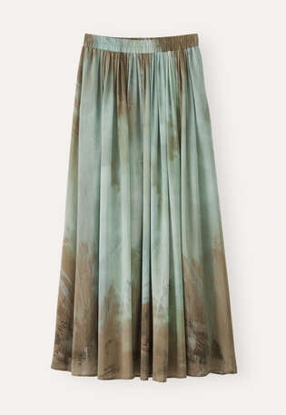 Printed pleated skirt, Mint taupe, webstill