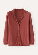 Collared cardigan, Terracotta red, webstill