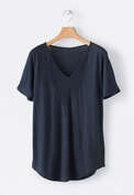 V-neck T-shirt, Dark teal, webstill
