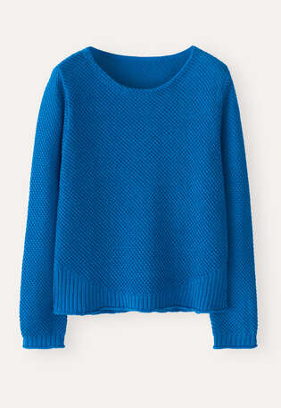 Moss-stitch sweater, Deep marine, webstill