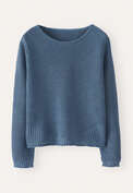 Moss-stitch sweater, Denim blue, webstill