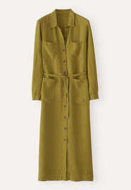 Pocket-detail dress, Dark lime, webstill