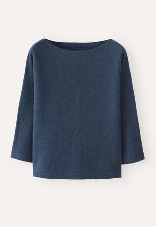 Boat-neck sweater, Petrol blue, webstill