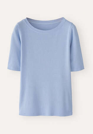 Ribbed jersey top, Soft cornflower, webstill