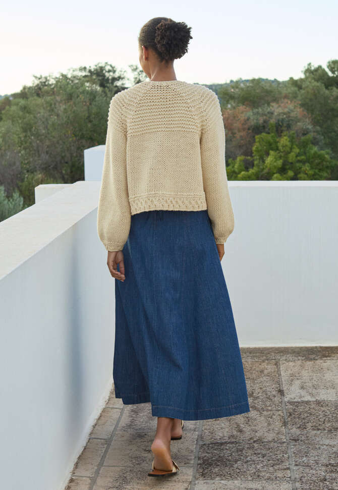 Hand-knitted cardigan, Ecru, completeTheLook