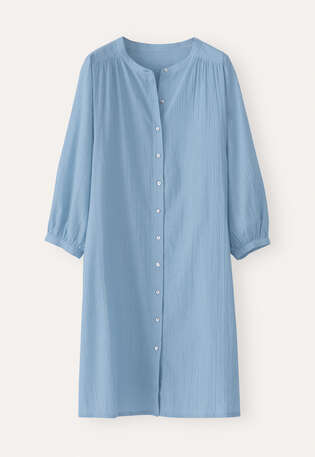 Fine-striped button-through dress, Marine, webstill