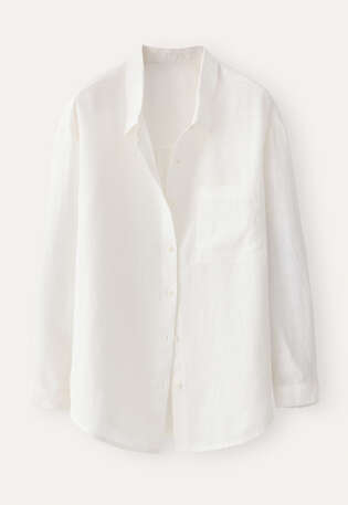 Garment-dyed overshirt, White, webstill