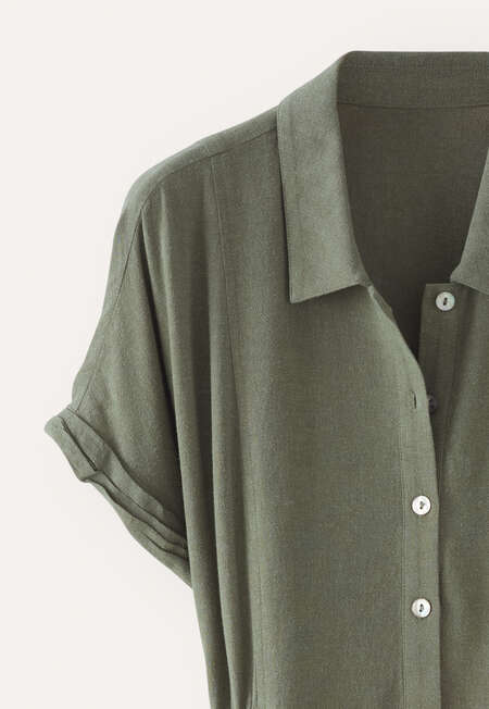 Collared short dress, Khaki green, completeTheLook