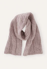 Cable-stitch scarf, Lilac grey, webstill