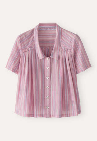 Striped pleated shirt, Lilac pink, webstill
