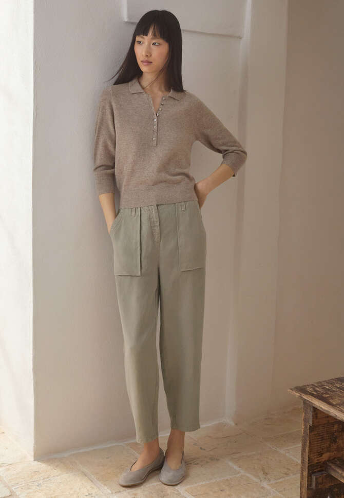Tapered leg trousers, Mink, completeTheLook