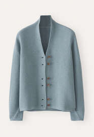 Button-front cardigan, Aqua denim, webstill