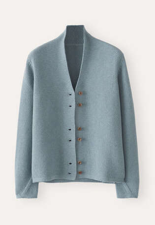 Button-front cardigan, Aqua denim, webstill
