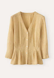 Pleat-waist shirt, Soft yellow, webstill